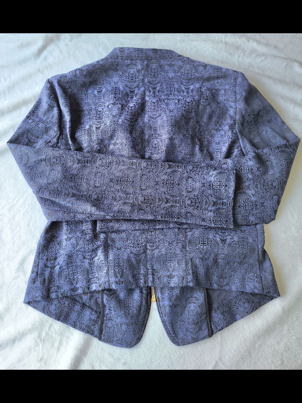 White House Black Market Purple Lace Zip Motorcycle Jacket - Picture 2 of 5